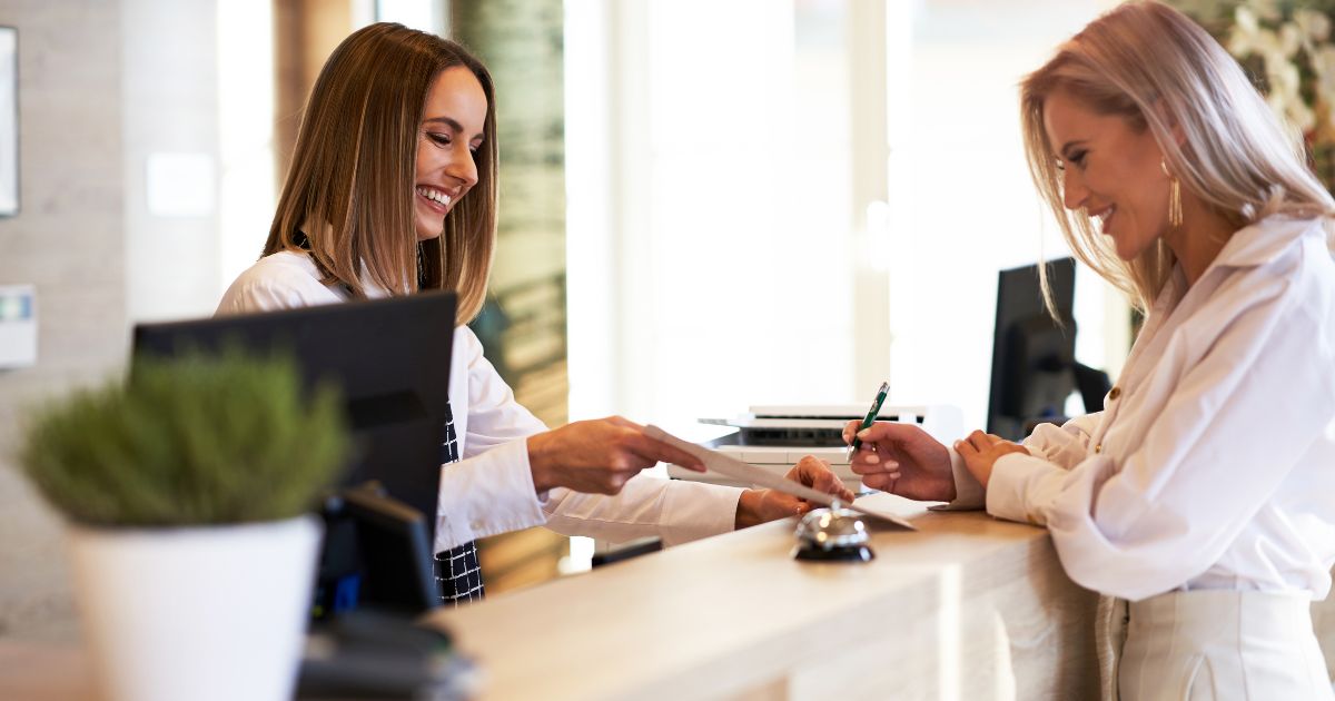 female receptionist